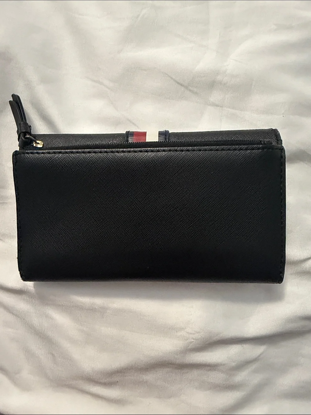 Tommy Hilfiger Black Wallet with Red, White & Blue Stripe